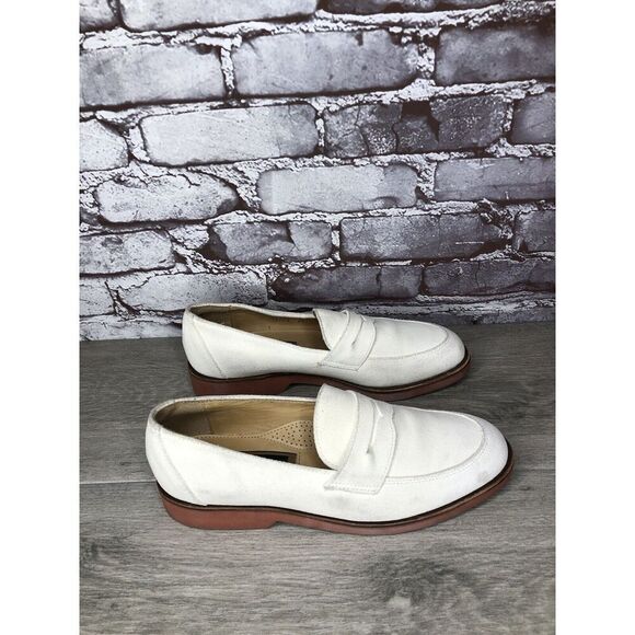 Cole Haan White Suede Leather Penny Loafers Casual Shoes Women’s Sz 8.5B US/39EU - Picture 14 of 16